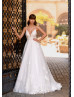 Spaghetti Straps Beaded Ivory Lace Tulle Sexy Wedding Dress